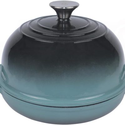 Dutch Oven for Bread Baking, Enameled Cast Iron Dutch Oven Pot with Lid, Bread Oven for Sourdough Bread Baking, Cast Iron Bread Pan, 5 qt Cyan