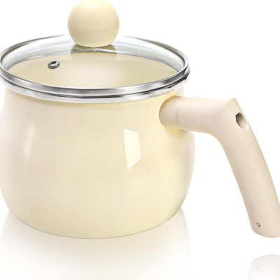 Milk Pot with Lid, 2 Quart Nonstick Butter Warmer Saucepan with Handle, Small Cooking Soup Simmer Pot Water Boiling Pan for Stove Top, Home, Kitchen